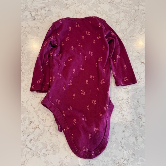 Floral and Solid Pink Baby Onesie Set - 3-6Months Carters - Picture 3 of 15